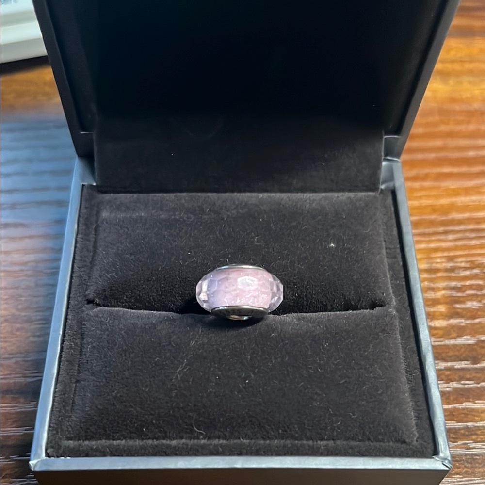 Pandora Pink and Silver Charm with Elegant Design